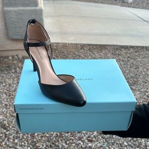ANTONIO MELANI Black Ankle Strap Heels